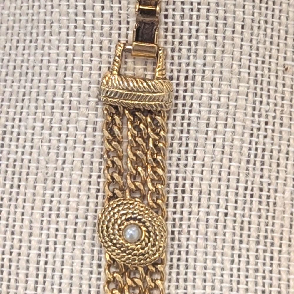 Vintage "Goldette", Signed Rhinestone Charm Bracelet - Picture 3 of 10